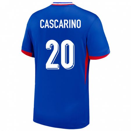 Kandiny Férfi Franciaország Delphine Cascarino #20 Kék Hazai Jersey 24-26 Mez Póló Ing