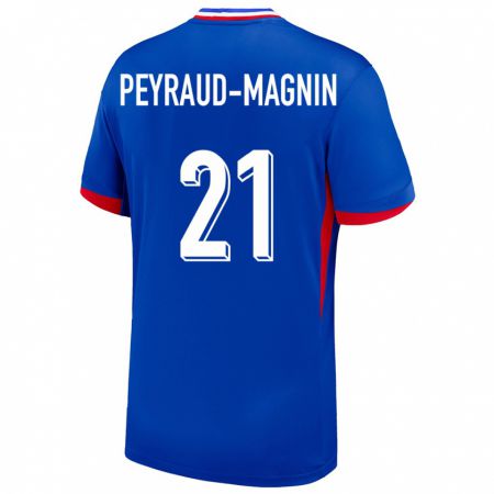 Kandiny Férfi Franciaország Pauline Peyraud Magnin #21 Kék Hazai Jersey 24-26 Mez Póló Ing