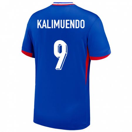 Kandiny Férfi Franciaország Arnaud Kalimuendo #9 Kék Hazai Jersey 24-26 Mez Póló Ing