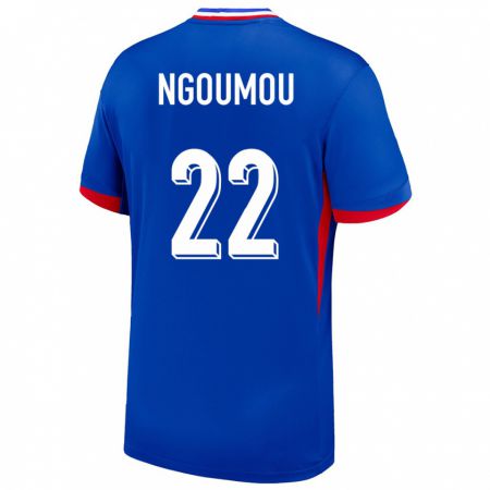 Kandiny Férfi Franciaország Nathan Ngoumou #22 Kék Hazai Jersey 24-26 Mez Póló Ing