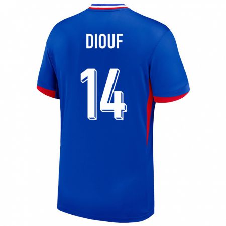 Kandiny Férfi Franciaország Andy Diouf #14 Kék Hazai Jersey 24-26 Mez Póló Ing