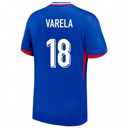 Kandiny Férfi Franciaország Jordan Varela #18 Kék Hazai Jersey 24-26 Mez Póló Ing