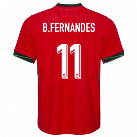 Kandiny Férfi Portugália Bruno Fernandes #11 Piros Hazai Jersey 24-26 Mez Póló Ing