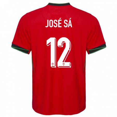Kandiny Férfi Portugália Jose Sa #12 Piros Hazai Jersey 24-26 Mez Póló Ing