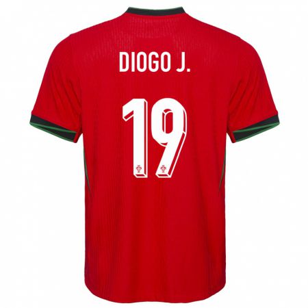 Kandiny Férfi Portugália Diogo Jota #19 Piros Hazai Jersey 24-26 Mez Póló Ing