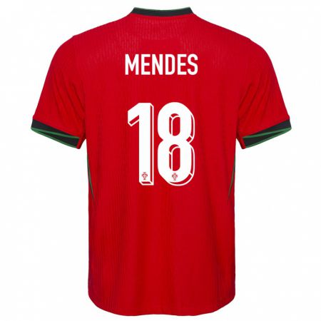 Kandiny Férfi Portugália Carolina Mendes #18 Piros Hazai Jersey 24-26 Mez Póló Ing