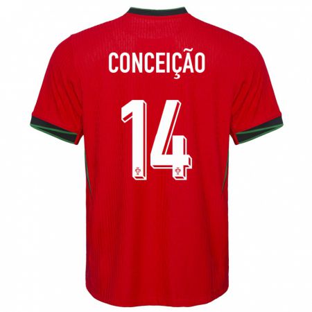 Kandiny Férfi Portugália Rodrigo Conceicao #14 Piros Hazai Jersey 24-26 Mez Póló Ing