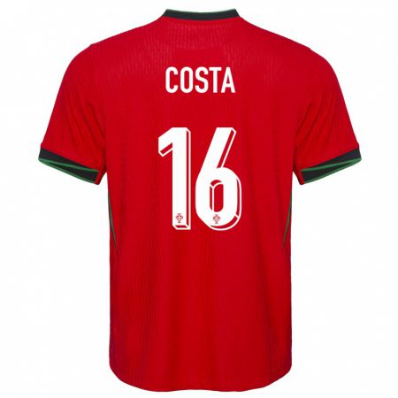 Kandiny Férfi Portugália David Costa #16 Piros Hazai Jersey 24-26 Mez Póló Ing