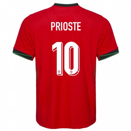 Kandiny Férfi Portugália Diogo Prioste #10 Piros Hazai Jersey 24-26 Mez Póló Ing