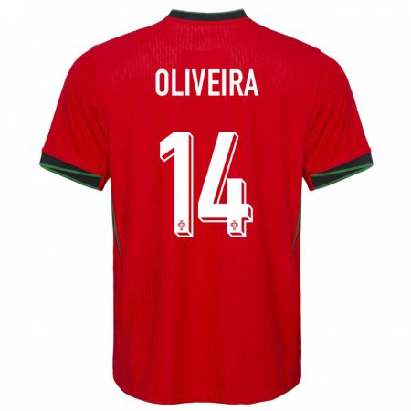 Kandiny Férfi Portugália Hugo Oliveira #14 Piros Hazai Jersey 24-26 Mez Póló Ing