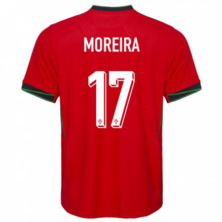 Kandiny Férfi Portugália Afonso Moreira #17 Piros Hazai Jersey 24-26 Mez Póló Ing