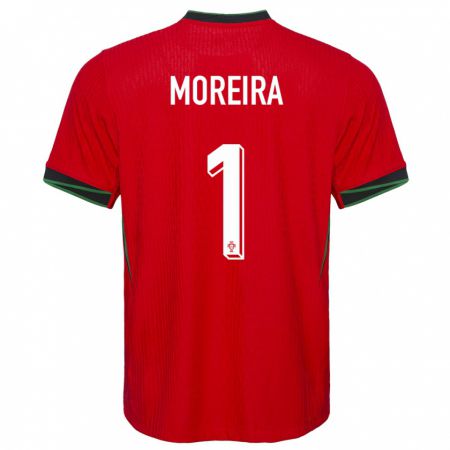 Kandiny Férfi Portugália Andre Moreira #1 Piros Hazai Jersey 24-26 Mez Póló Ing
