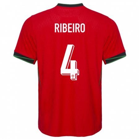 Kandiny Férfi Portugália Ricardo Ribeiro #4 Piros Hazai Jersey 24-26 Mez Póló Ing