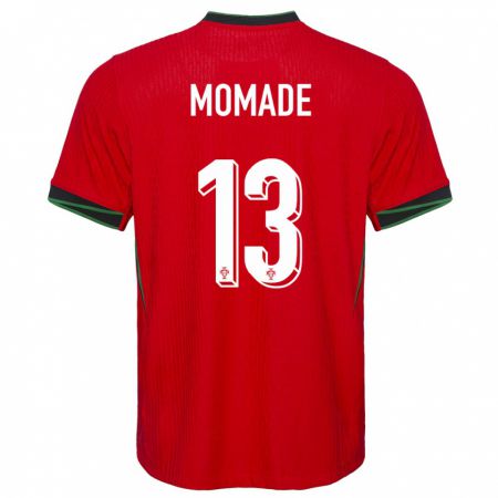 Kandiny Férfi Portugália Rayhan Momade #13 Piros Hazai Jersey 24-26 Mez Póló Ing