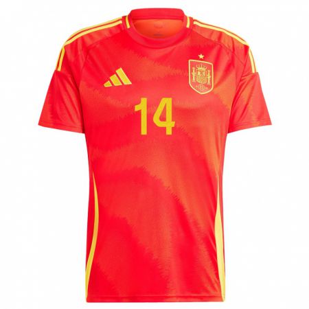 Kandiny Férfi Spanyolország Jose Gaya #14 Piros Hazai Jersey 24-26 Mez Póló Ing