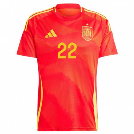 Kandiny Férfi Spanyolország Pablo Sarabia #22 Piros Hazai Jersey 24-26 Mez Póló Ing