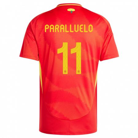 Kandiny Férfi Spanyolország Salma Paralluelo #11 Piros Hazai Jersey 24-26 Mez Póló Ing