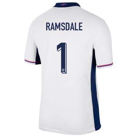 Kandiny Férfi Anglia Aaron Ramsdale #1 Fehér Hazai Jersey 24-26 Mez Póló Ing