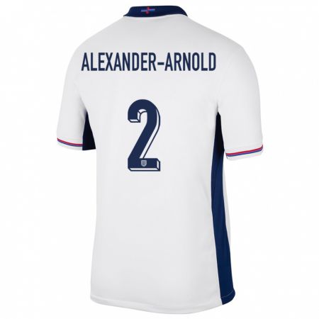 Kandiny Férfi Anglia Trent Alexander-Arnold #2 Fehér Hazai Jersey 24-26 Mez Póló Ing
