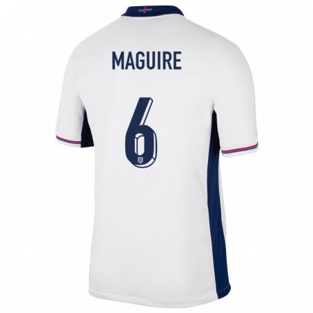 Kandiny Férfi Anglia Harry Maguire #6 Fehér Hazai Jersey 24-26 Mez Póló Ing