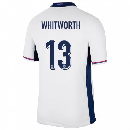 Kandiny Férfi Anglia Joseph Whitworth #13 Fehér Hazai Jersey 24-26 Mez Póló Ing