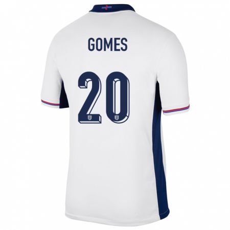 Kandiny Férfi Anglia Angel Gomes #20 Fehér Hazai Jersey 24-26 Mez Póló Ing