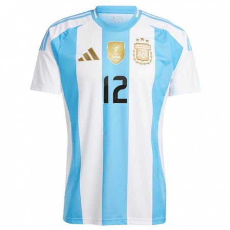 Kandiny Férfi Argentína Juan Musso #12 Fehér Kék Hazai Jersey 24-26 Mez Póló Ing