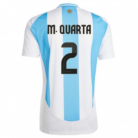 Kandiny Férfi Argentína Lucas Martinez Quarta #2 Fehér Kék Hazai Jersey 24-26 Mez Póló Ing