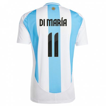 Kandiny Férfi Argentína Angel Di Maria #11 Fehér Kék Hazai Jersey 24-26 Mez Póló Ing