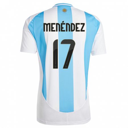 Kandiny Férfi Argentína Milagros Menendez #17 Fehér Kék Hazai Jersey 24-26 Mez Póló Ing