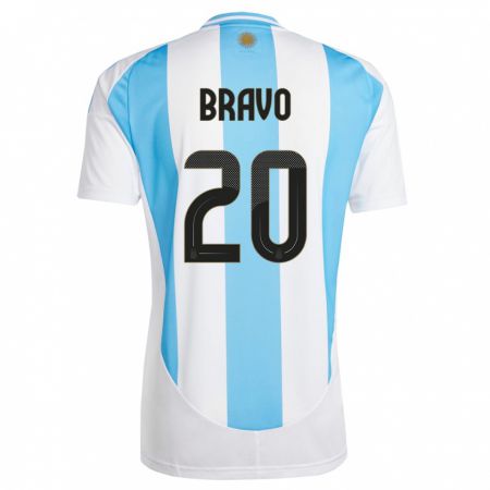 Kandiny Férfi Argentína Ruth Bravo #20 Fehér Kék Hazai Jersey 24-26 Mez Póló Ing