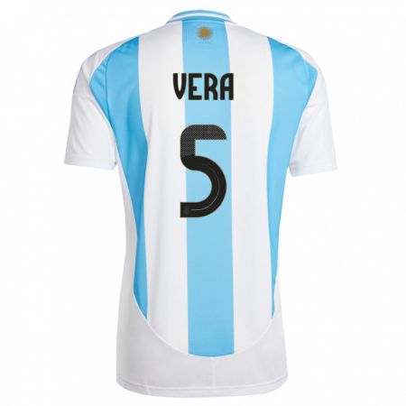 Kandiny Férfi Argentína Fausto Vera #5 Fehér Kék Hazai Jersey 24-26 Mez Póló Ing