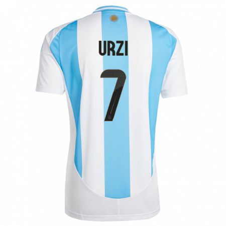 Kandiny Férfi Argentína Agustin Urzi #7 Fehér Kék Hazai Jersey 24-26 Mez Póló Ing