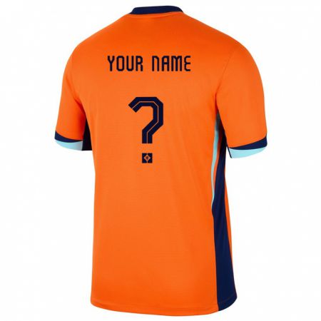Kandiny Férfi Hollandia Az Ön Neve #0 Narancs Hazai Jersey 24-26 Mez Póló Ing