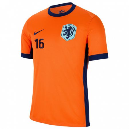 Kandiny Férfi Hollandia Tom De Graaff #16 Narancs Hazai Jersey 24-26 Mez Póló Ing