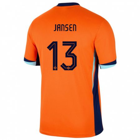 Kandiny Férfi Hollandia Renate Jansen #13 Narancs Hazai Jersey 24-26 Mez Póló Ing