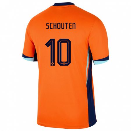 Kandiny Férfi Hollandia Lewis Schouten #10 Narancs Hazai Jersey 24-26 Mez Póló Ing