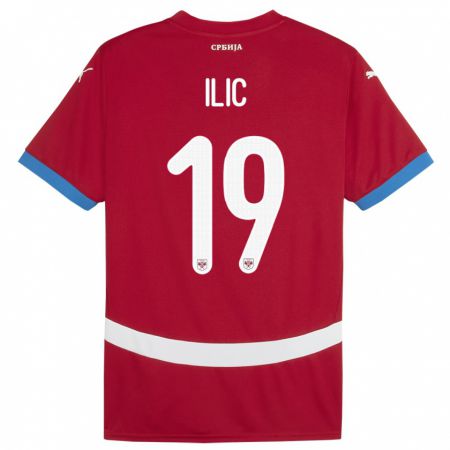 Kandiny Férfi Szerbia Ivan Ilic #19 Piros Hazai Jersey 24-26 Mez Póló Ing
