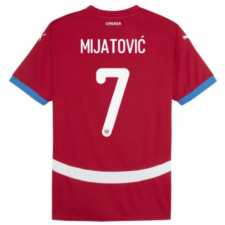 Kandiny Férfi Szerbia Milica Mijatovic #7 Piros Hazai Jersey 24-26 Mez Póló Ing