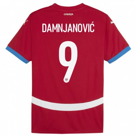 Kandiny Férfi Szerbia Jovana Damnjanovic #9 Piros Hazai Jersey 24-26 Mez Póló Ing