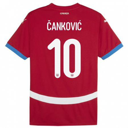 Kandiny Férfi Szerbia Jelena Cankovic #10 Piros Hazai Jersey 24-26 Mez Póló Ing