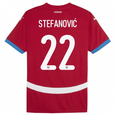 Kandiny Férfi Szerbia Dejana Stefanovic #22 Piros Hazai Jersey 24-26 Mez Póló Ing