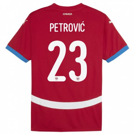 Kandiny Férfi Szerbia Jovana Petrovic #23 Piros Hazai Jersey 24-26 Mez Póló Ing