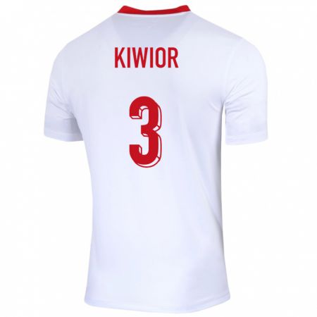 Kandiny Férfi Lengyelország Jakub Kiwior #3 Fehér Hazai Jersey 24-26 Mez Póló Ing