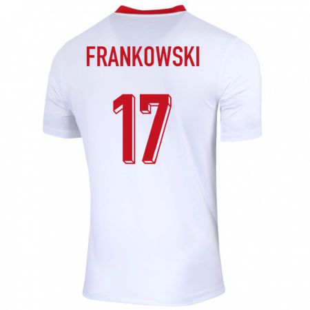 Kandiny Férfi Lengyelország Przemyslaw Frankowski #17 Fehér Hazai Jersey 24-26 Mez Póló Ing