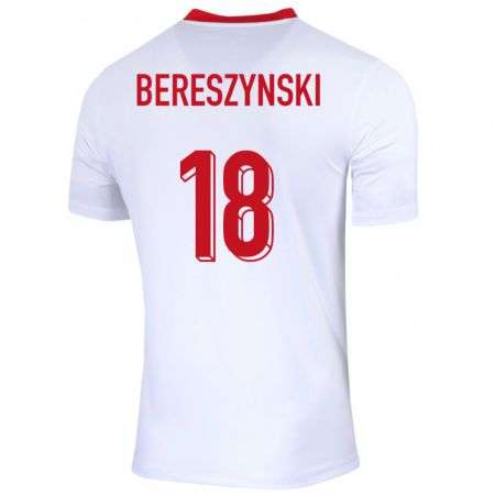Kandiny Férfi Lengyelország Bartosz Bereszynski #18 Fehér Hazai Jersey 24-26 Mez Póló Ing