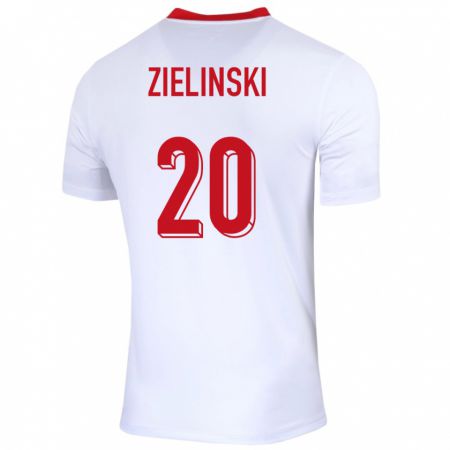 Kandiny Férfi Lengyelország Piotr Zielinski #20 Fehér Hazai Jersey 24-26 Mez Póló Ing