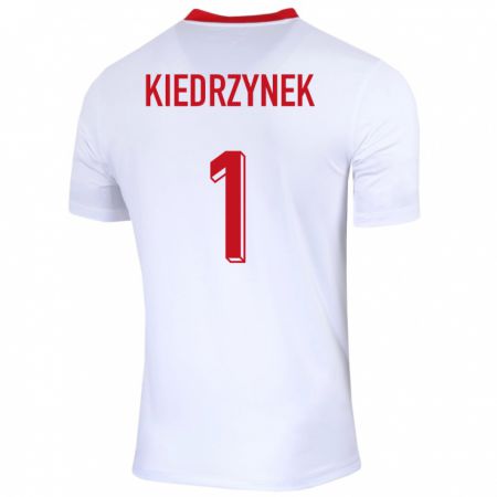 Kandiny Férfi Lengyelország Katarzyna Kiedrzynek #1 Fehér Hazai Jersey 24-26 Mez Póló Ing
