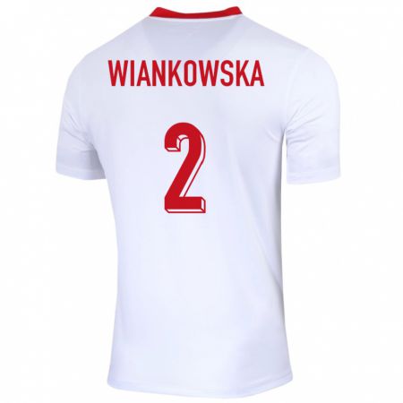 Kandiny Férfi Lengyelország Martyna Wiankowska #2 Fehér Hazai Jersey 24-26 Mez Póló Ing