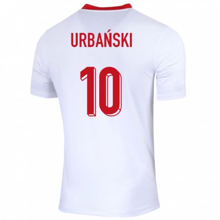 Kandiny Férfi Lengyelország Kacper Urbanski #10 Fehér Hazai Jersey 24-26 Mez Póló Ing